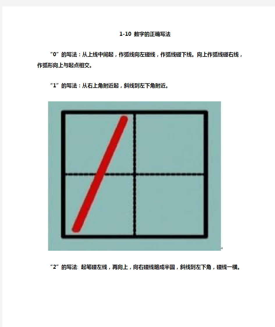 1-10_数字的正确写法