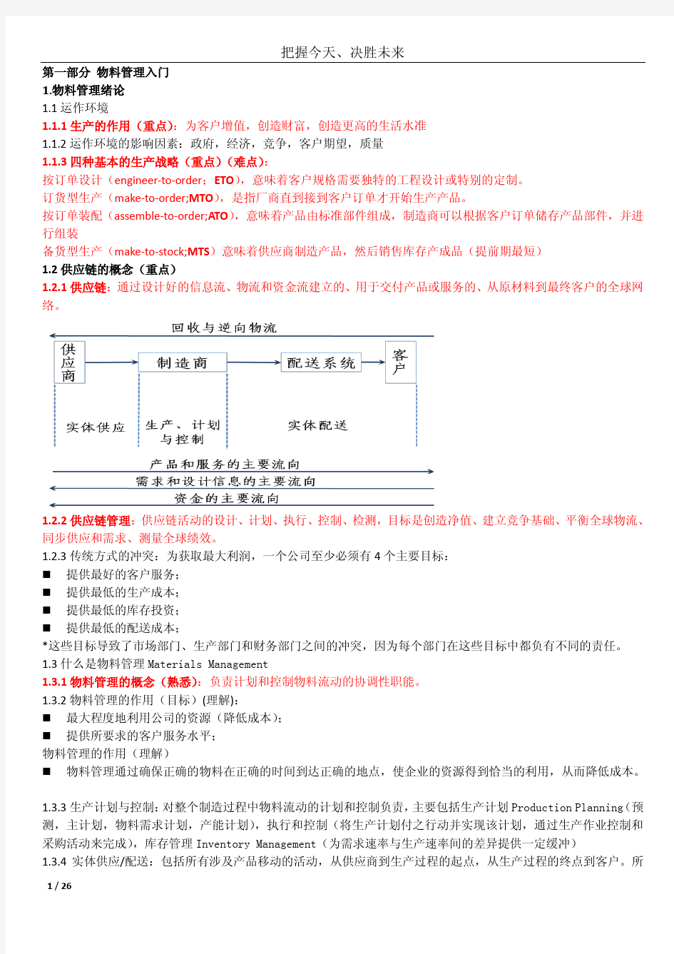 物料管理入门复习资料.最终版