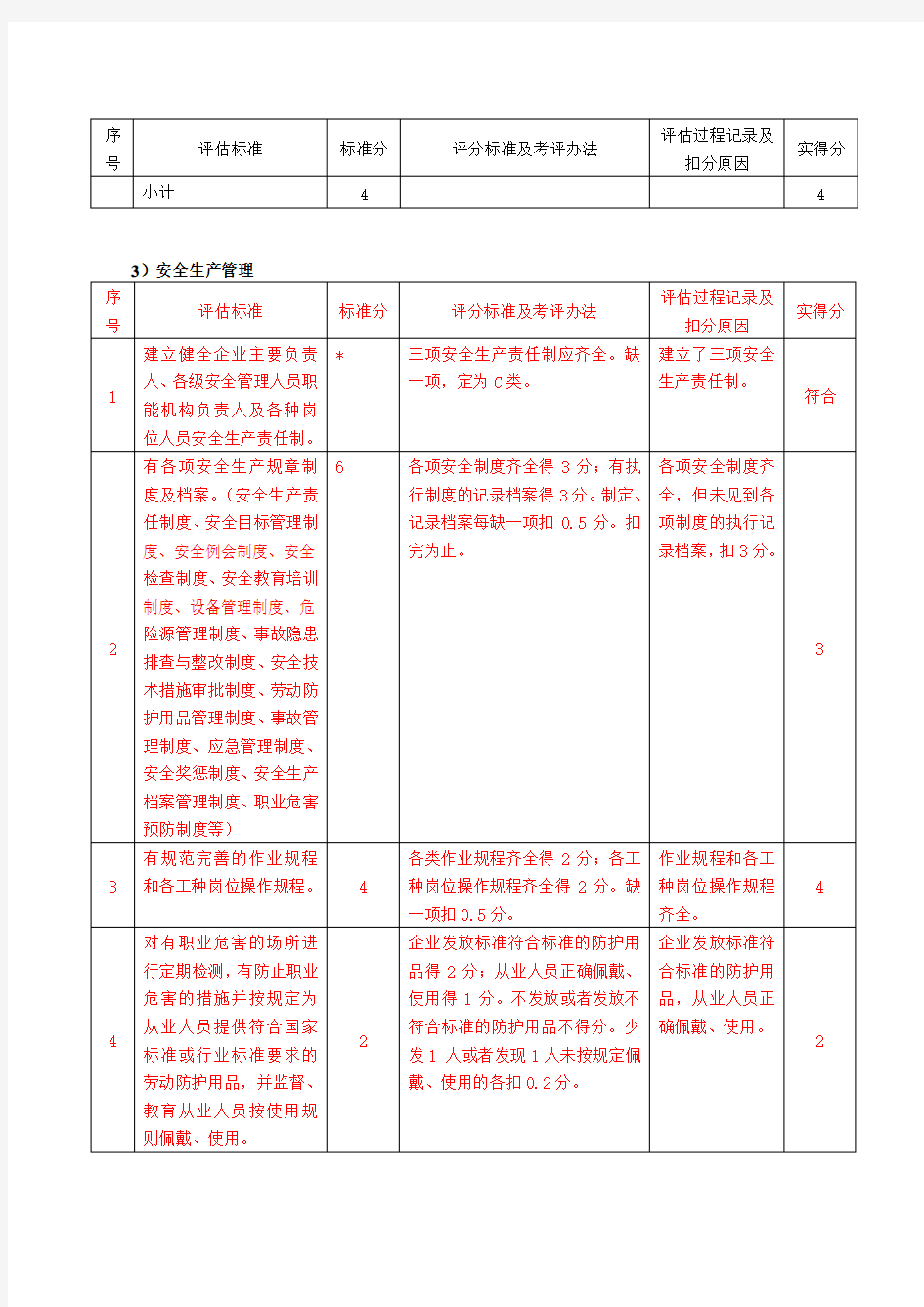 安全生产状况评估