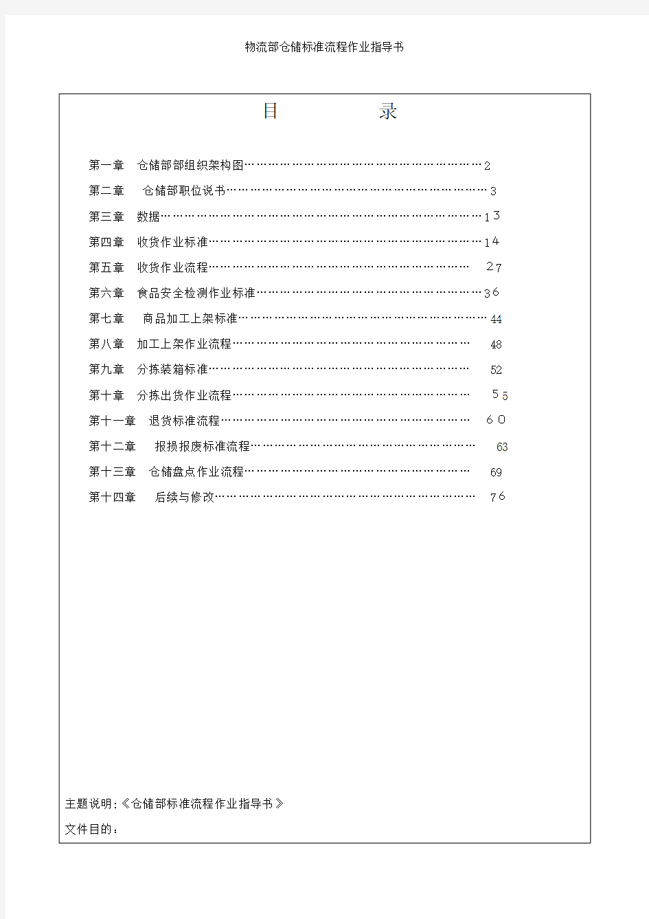 物流部仓储标准流程作业指导书