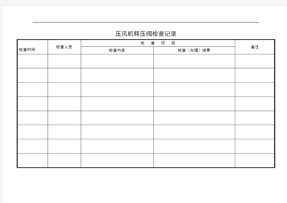 压风机释压阀检查记录