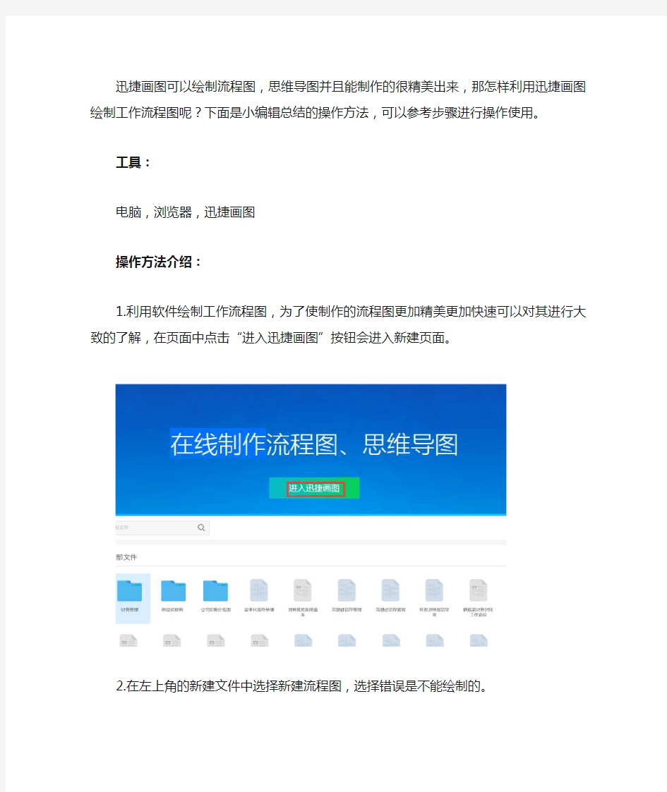 如何利用迅捷画图编辑工作流程图