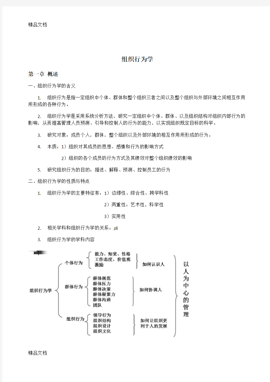 最新组织行为学知识点归纳