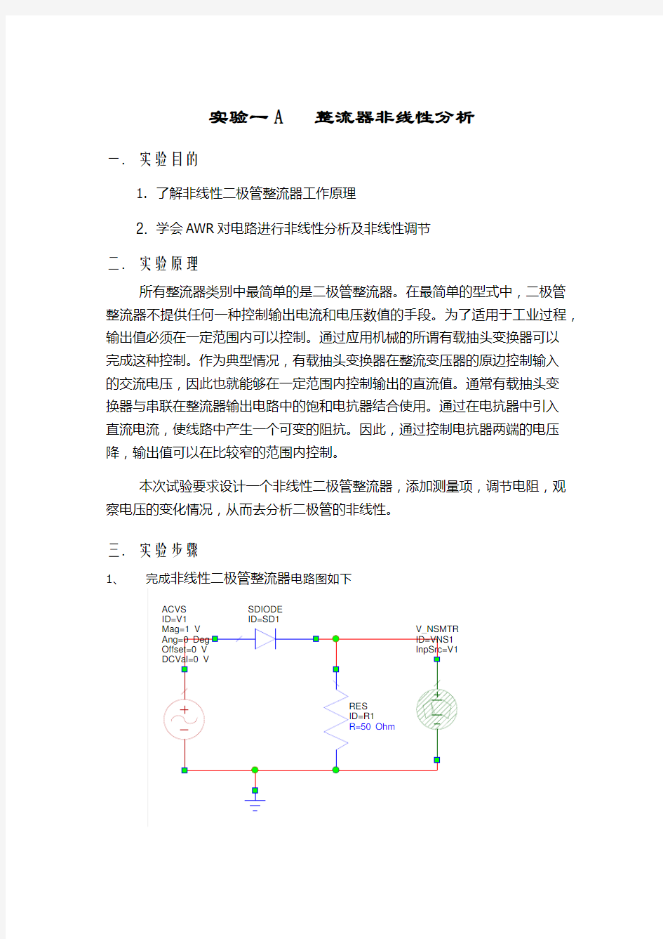 AWR微波实验报告