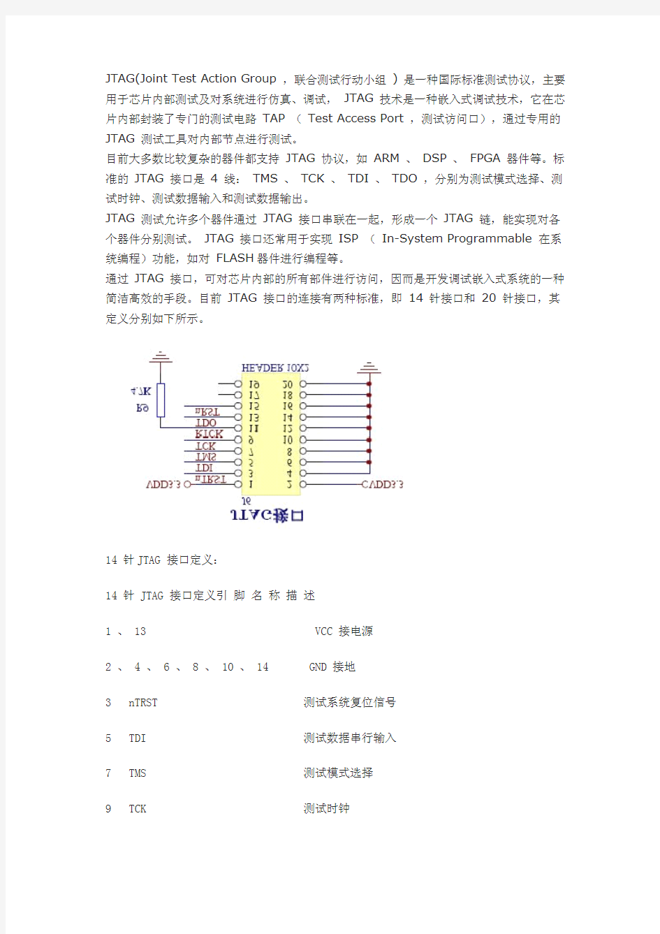 JTAG接口介绍