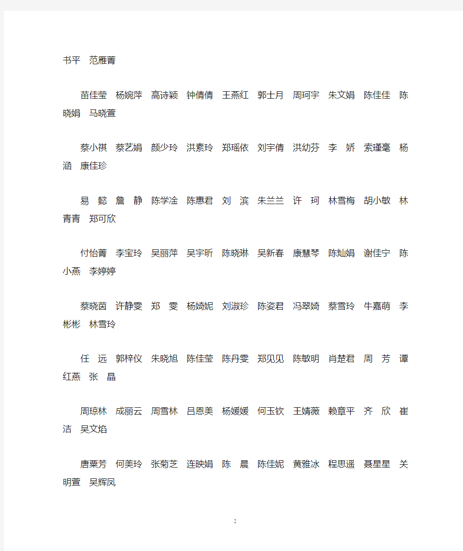 2015年春季学期优秀学生奖学金拟获得学生名单