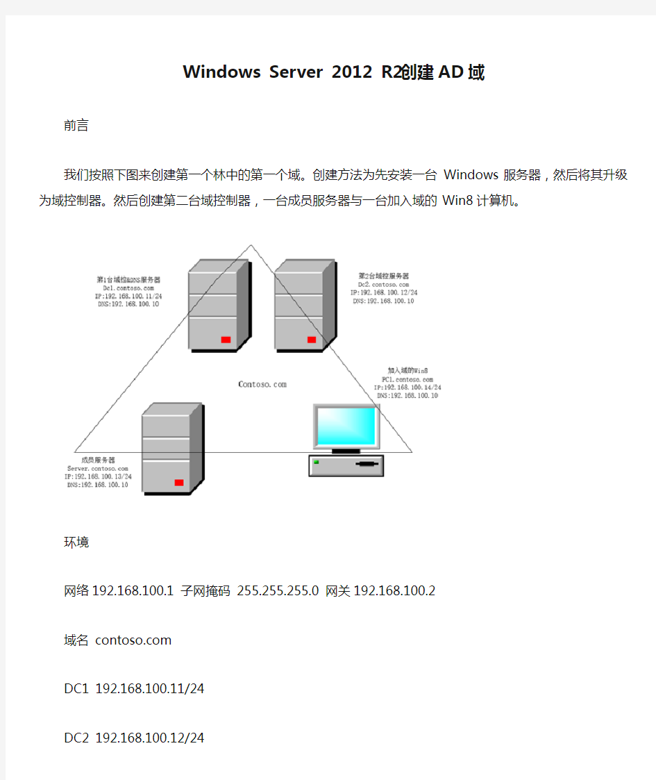 Windows Server 2012 R2 创建AD域详细教程