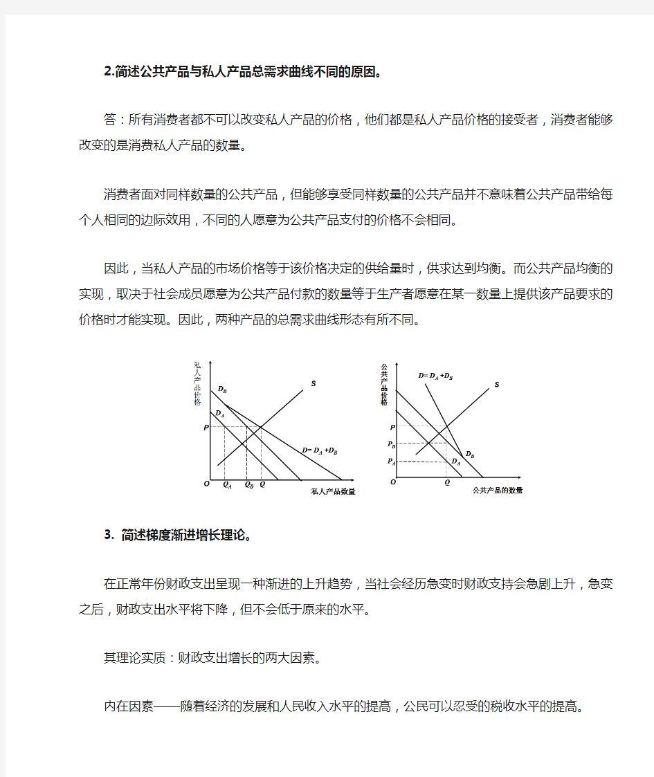 财政学论述题汇总