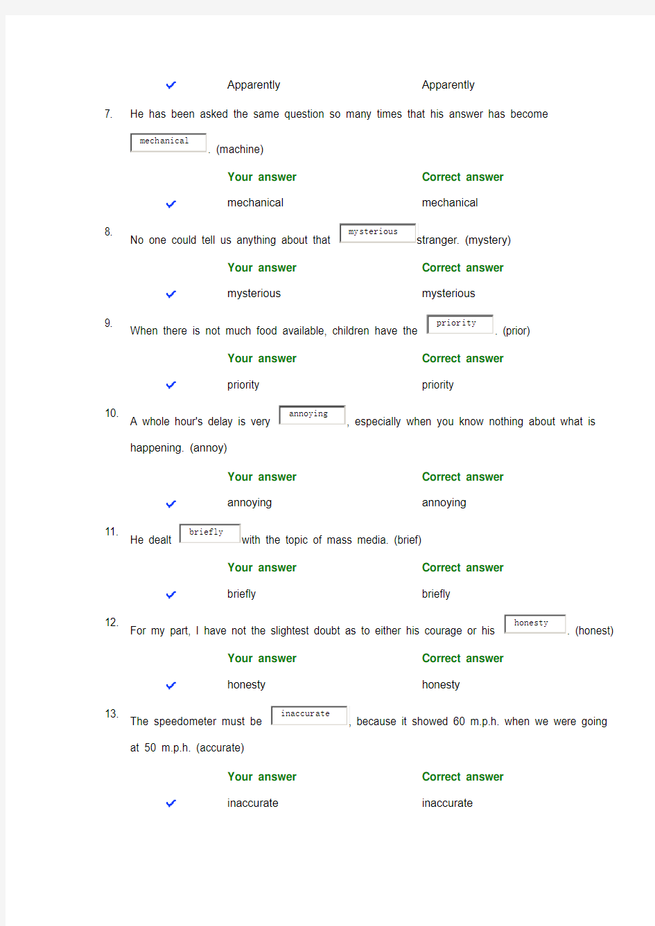 外研社,新编大学英语综合教程4,Unit8 Time,Quiz