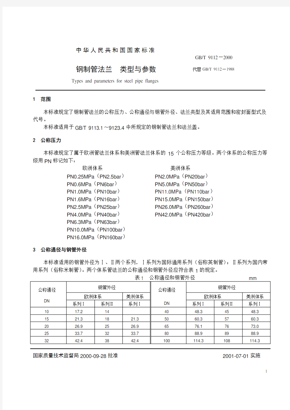 GBT9112钢制管法兰—类型与参数