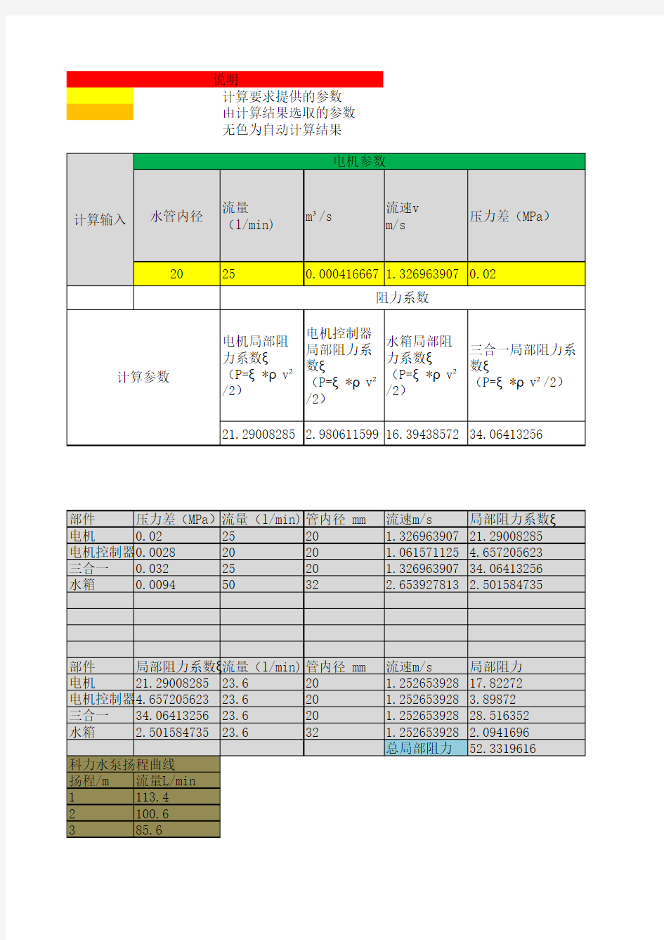 纯电动车冷却性能计算(按流量)