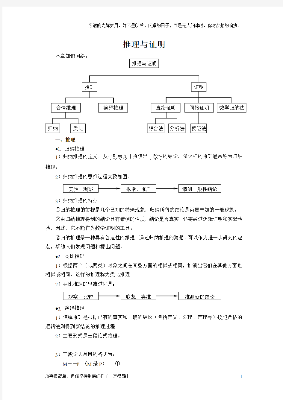 (新)高中数学-推理与证明复习总结