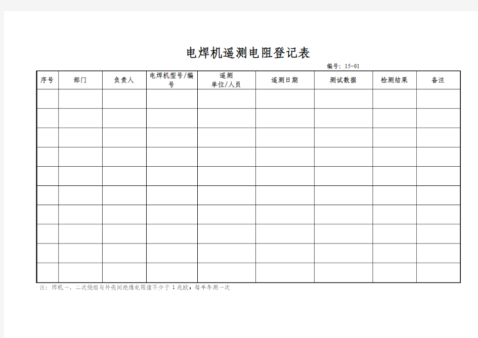 21 绝缘电阻定期检测记录表