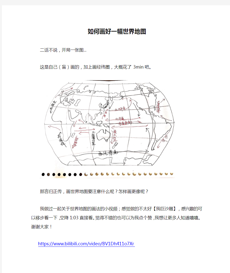 如何画好一幅世界地图(盲画、好看、较简单)