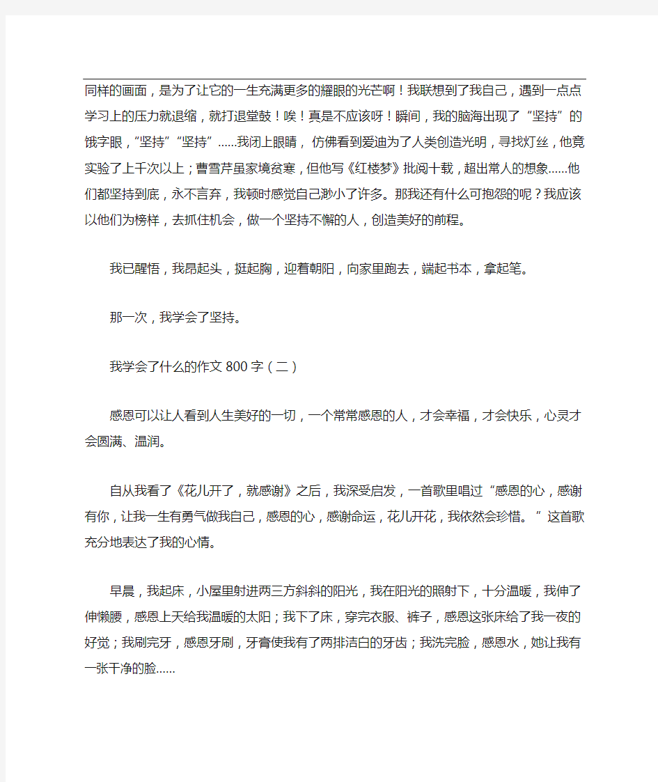 我学会了什么的作文800字