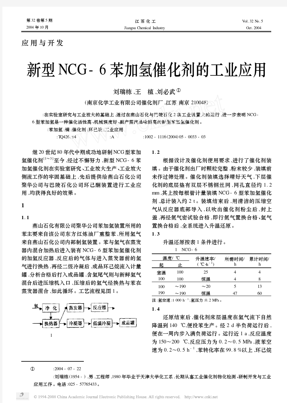 新型NCG_6苯加氢催化剂的工业应用