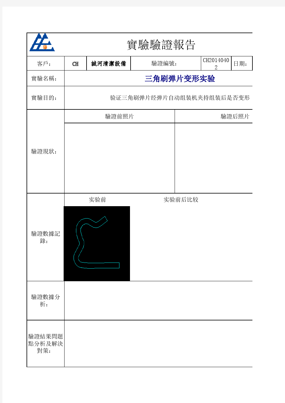 实验验证报告模板