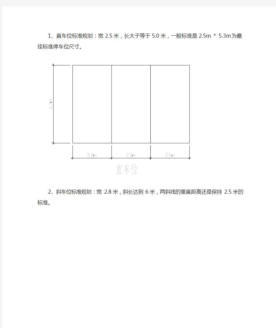 停车位尺寸