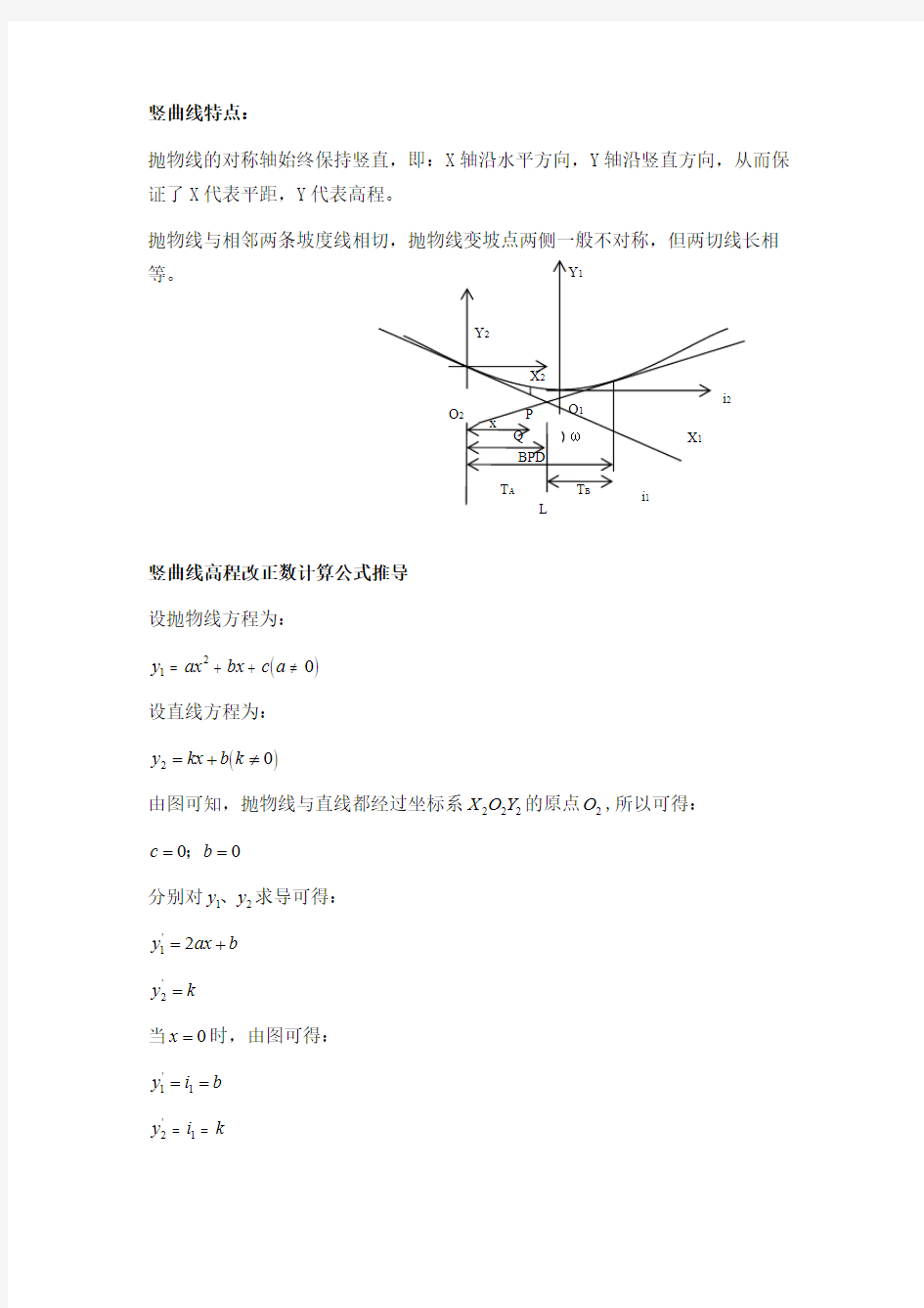 竖曲线高程计算公式推导过程及计算流程