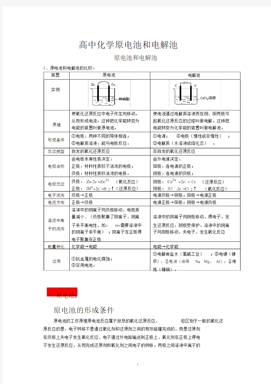 (完整word版)高考化学原电池和电解池专题.doc