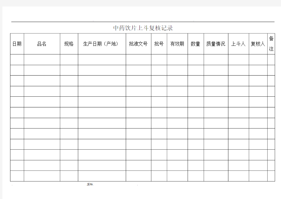 中药饮片养护检查记录