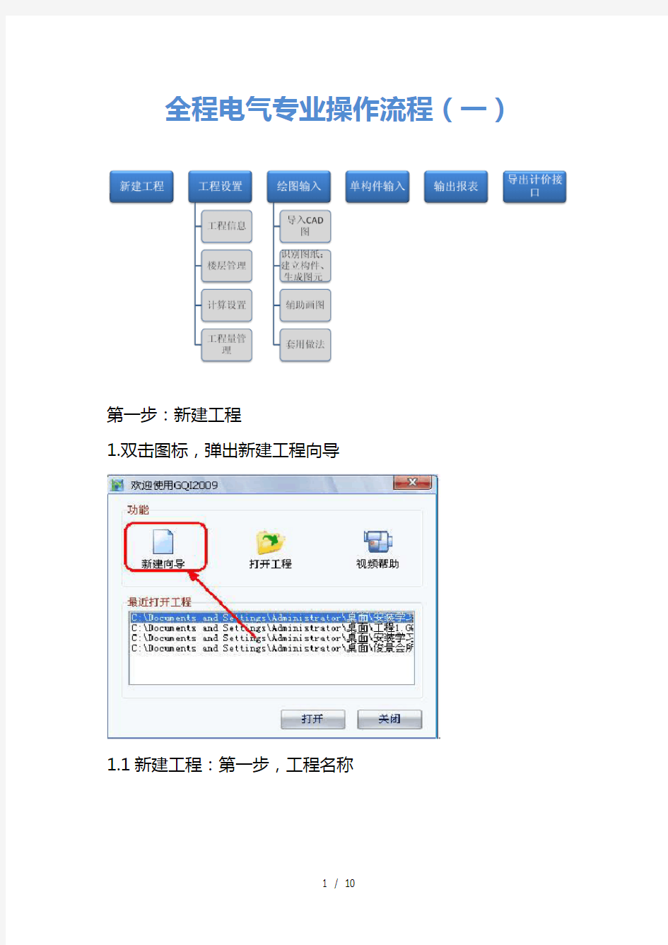 全程电气专业操作流程(一)