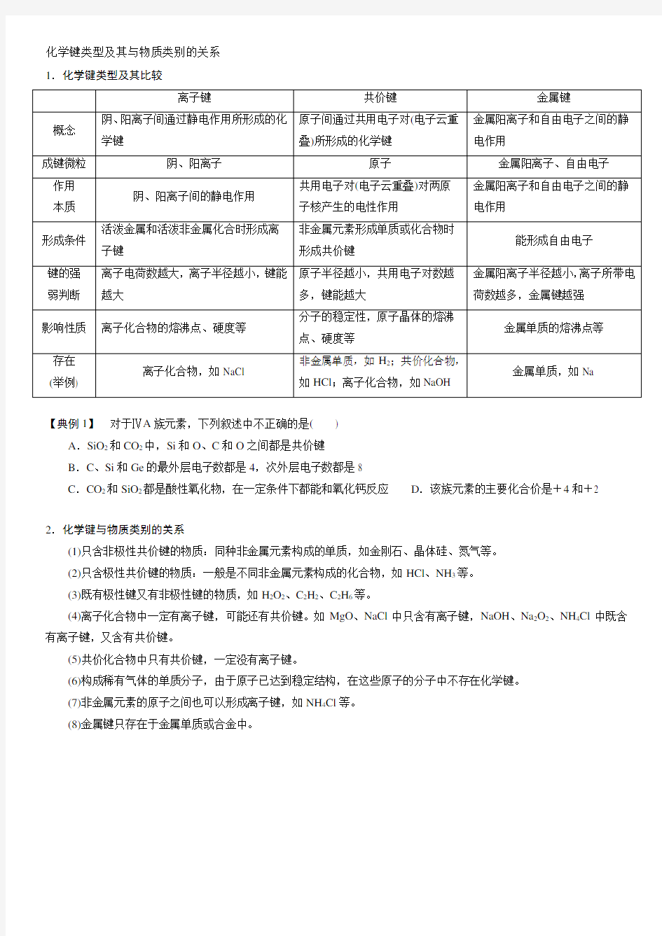 1 化学键类型及其与物质类别的关系(生)