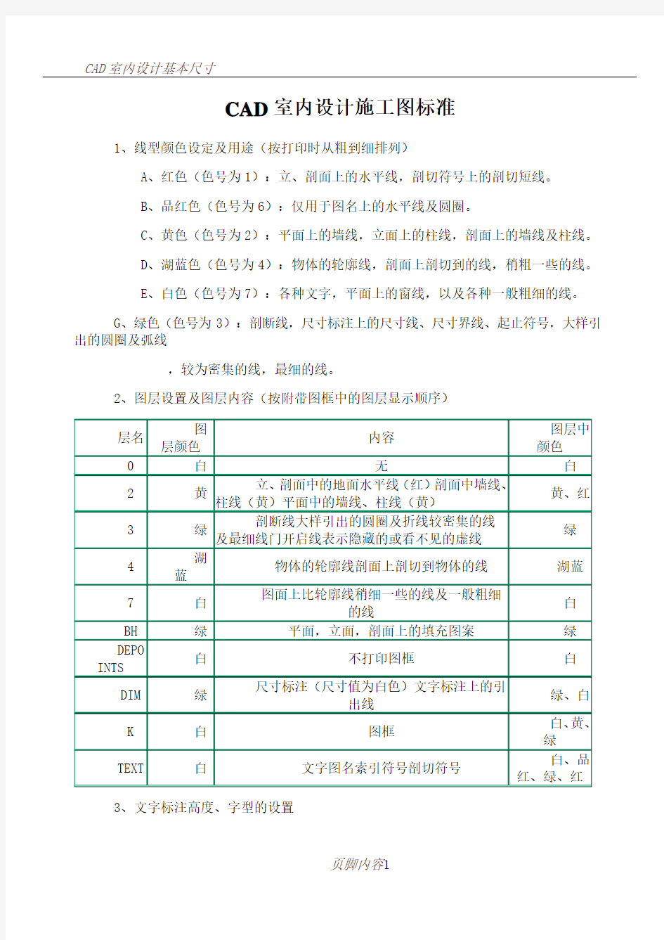 CAD室内设计施工图标准(DOC)