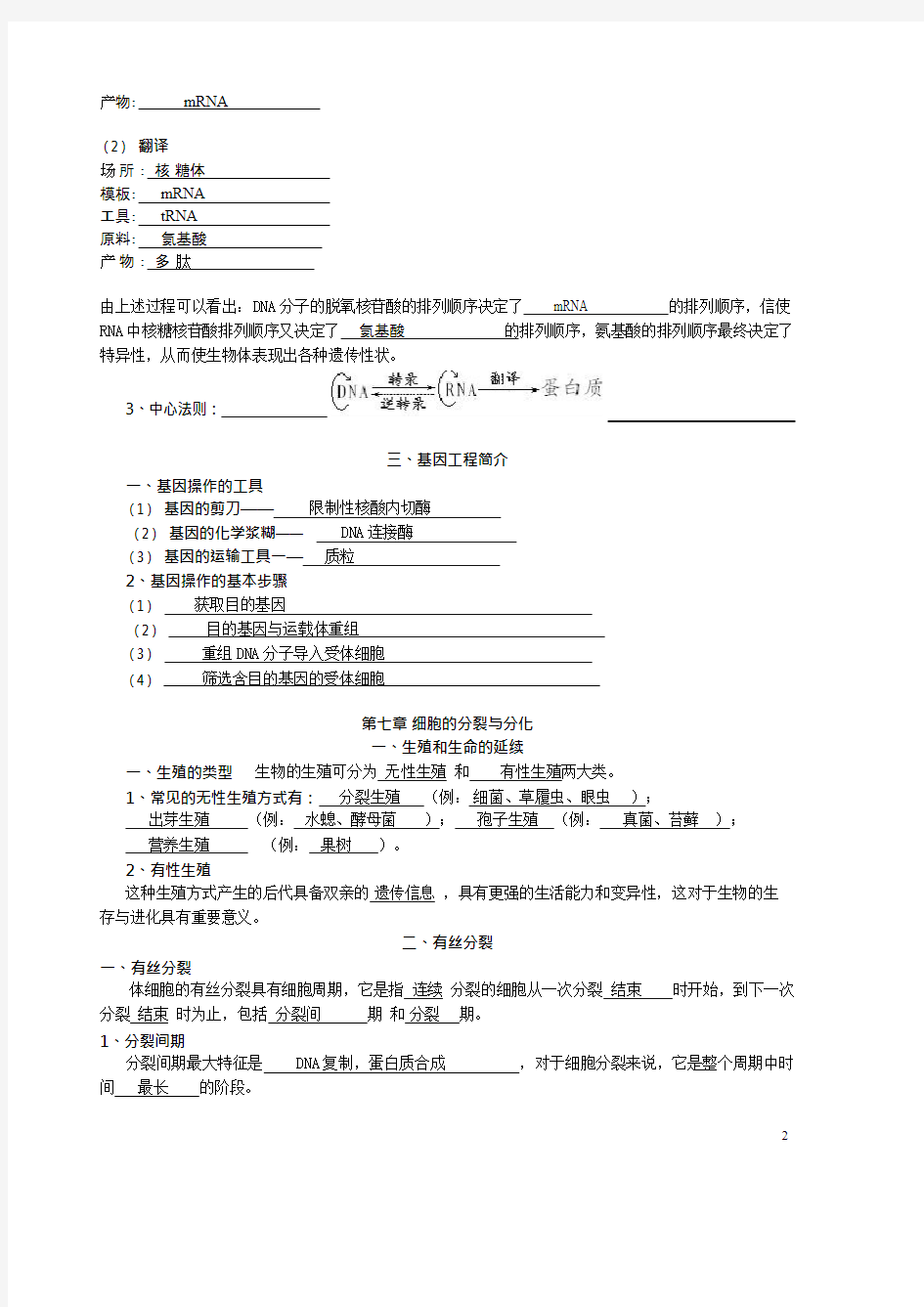 (完整版)上海高考——生物知识点总结,推荐文档