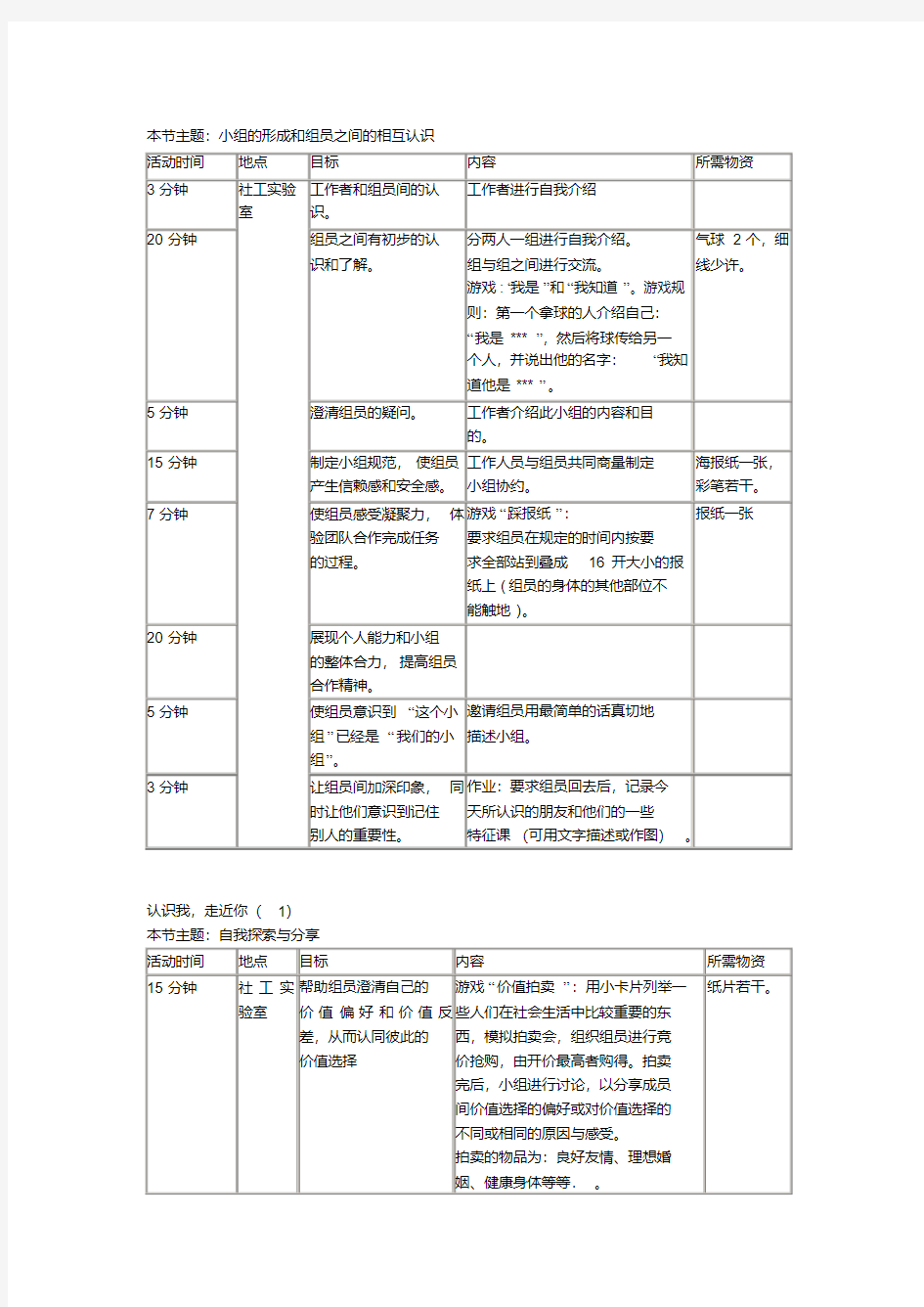 社工小组工作计划书