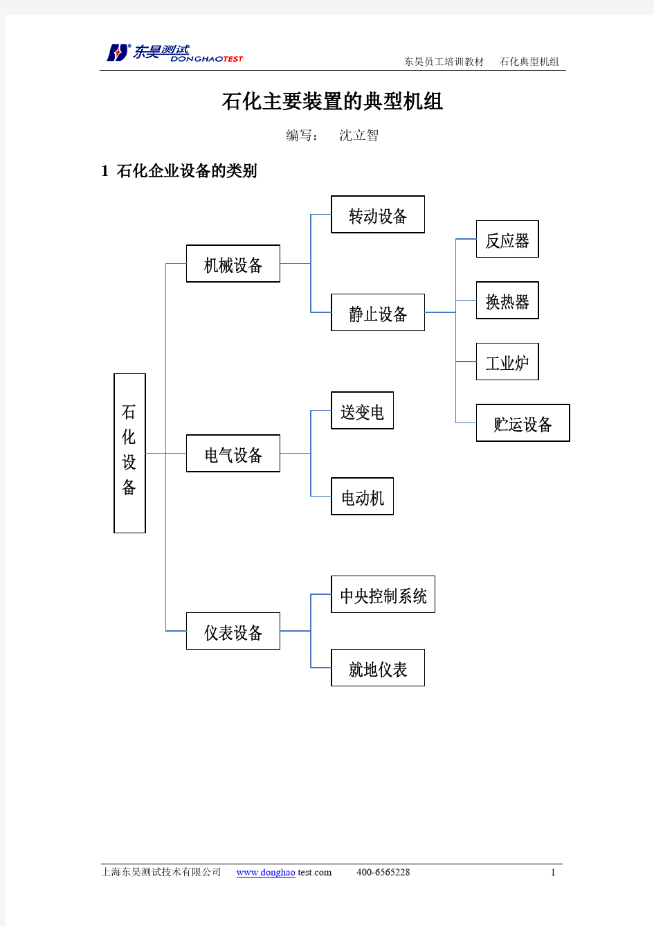 石化主要装置的典型机组