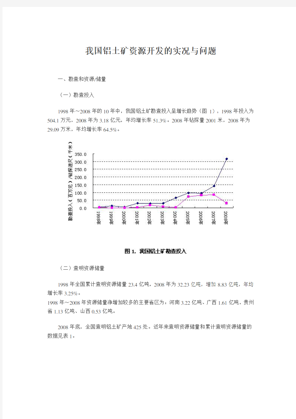 我国铝土矿资源开发的实况与问题