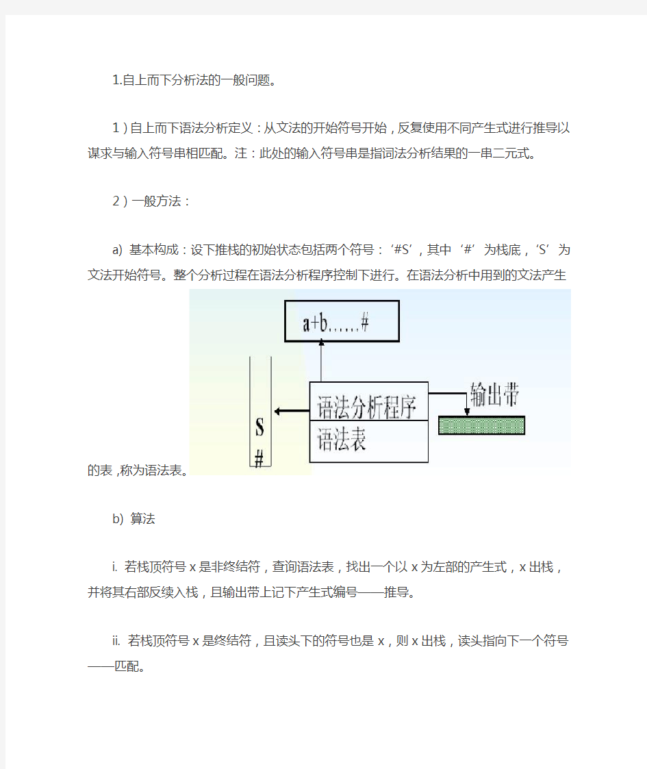 编译原理笔记8 自上而下语法分析-带回溯的自顶向下分析技术