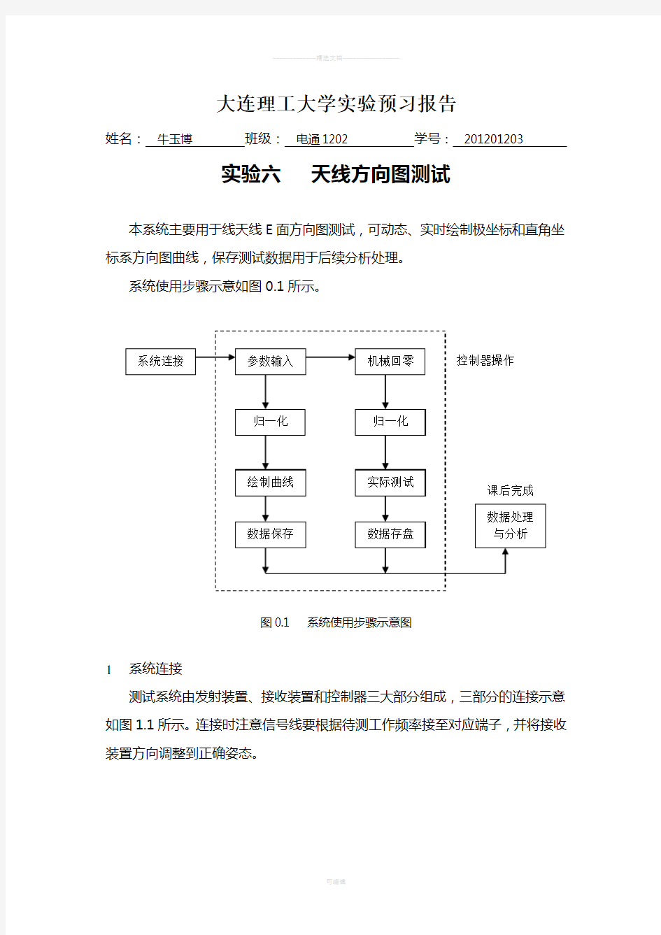 天线方向图测试系统操作说明