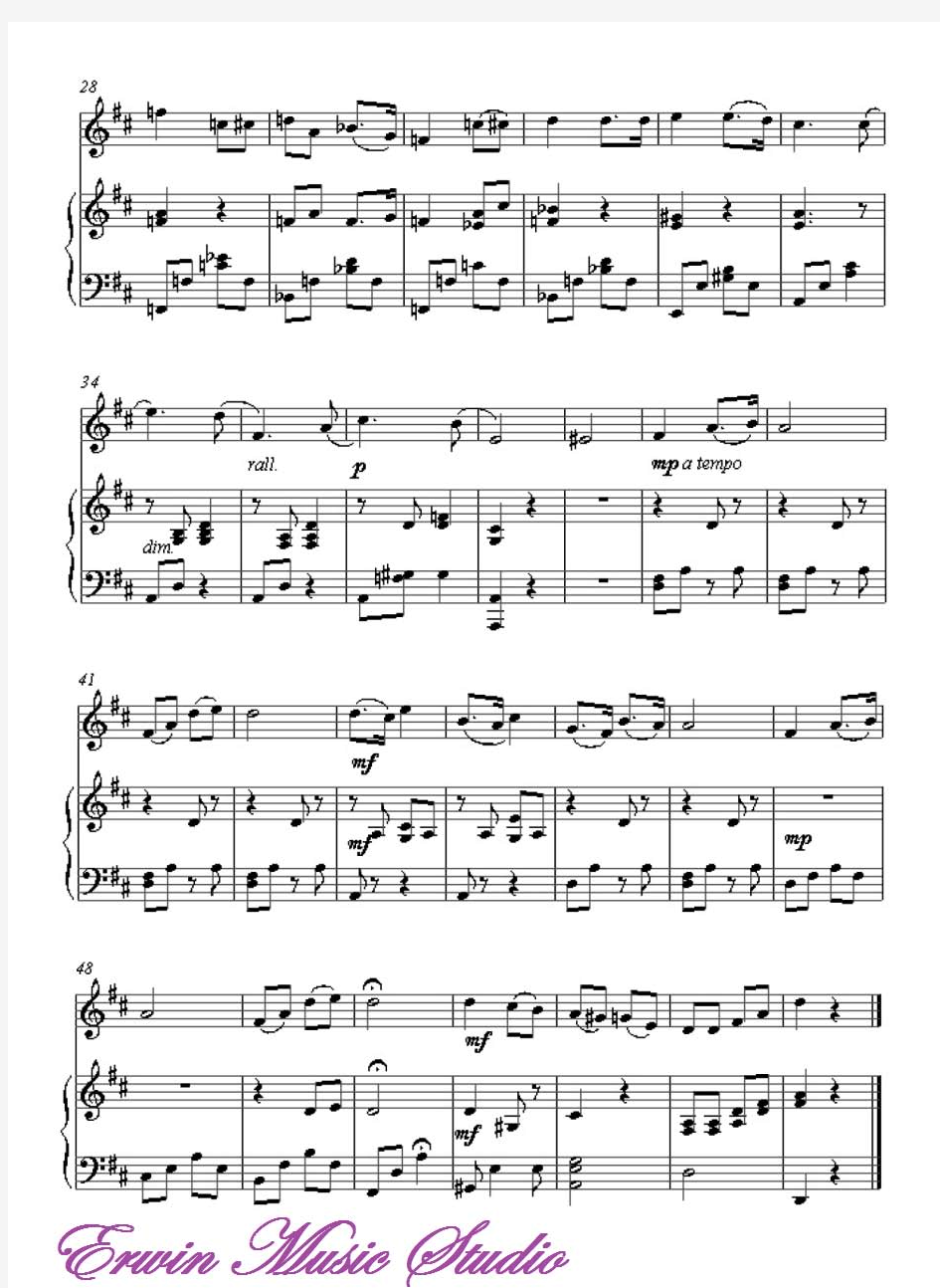 《咏叹调》选自歌剧’玛莎’小提琴+钢琴伴奏曲谱