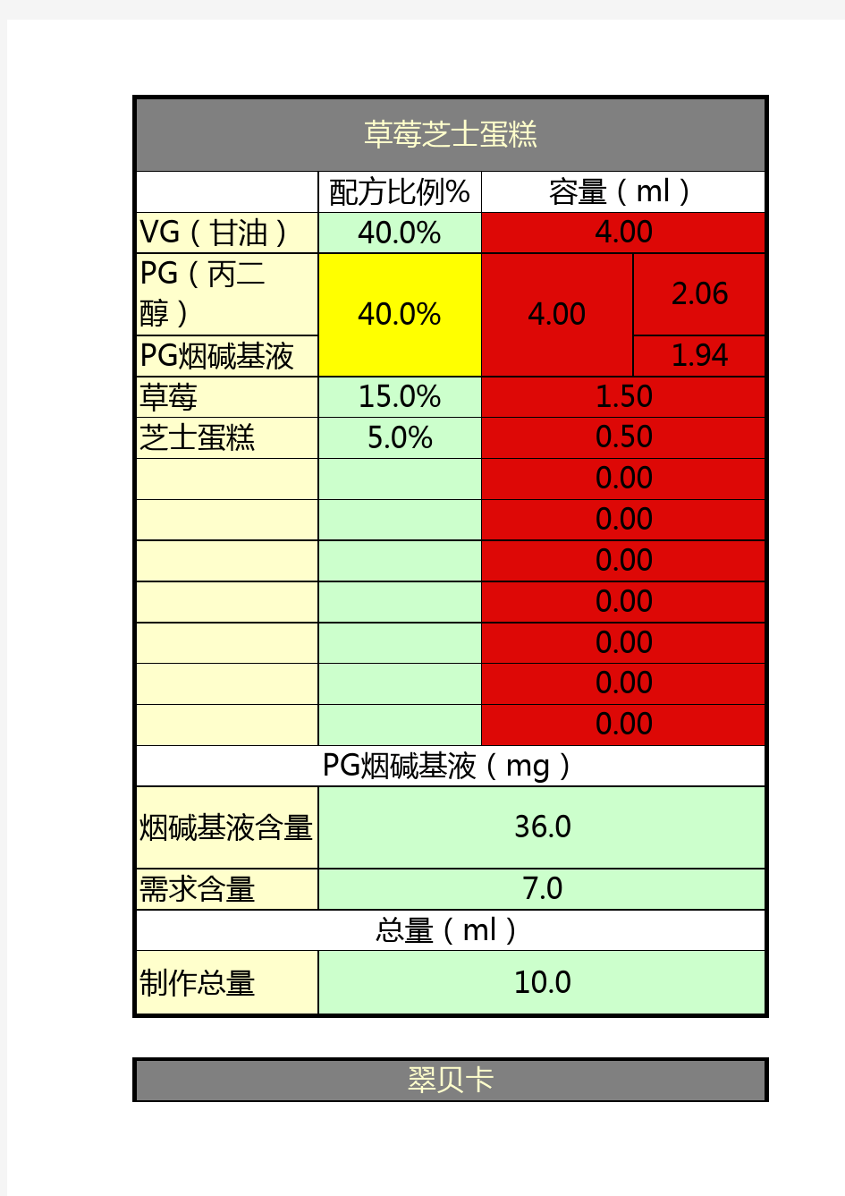 烟油配方