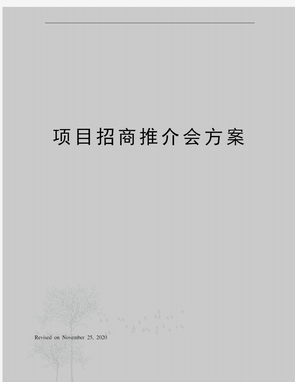 项目招商推介会方案