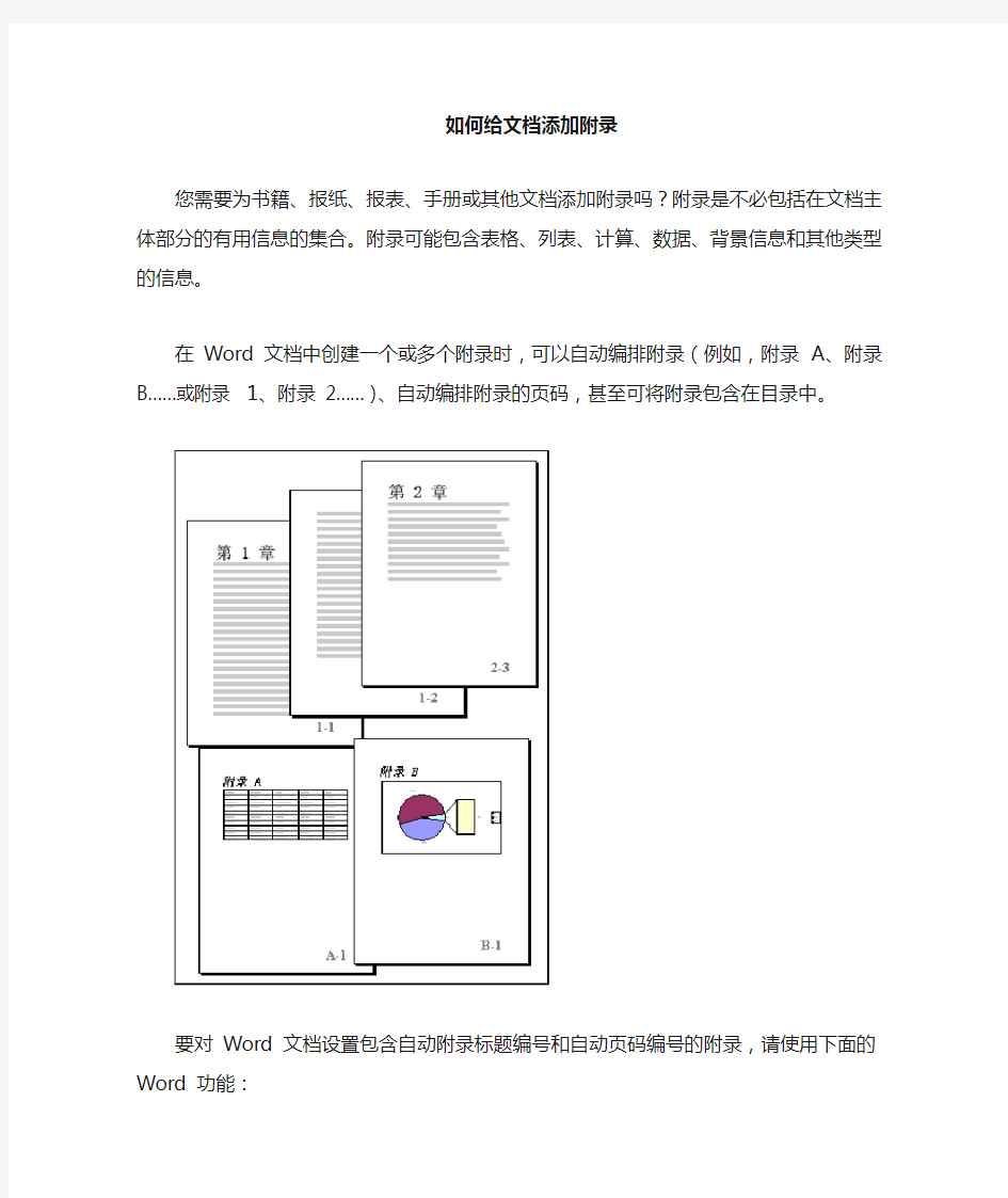 如何给word文档添加附录