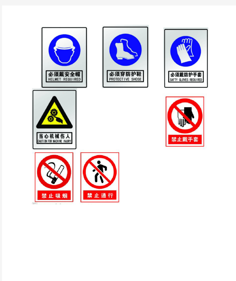 车间安全生产注意事项及警示标志