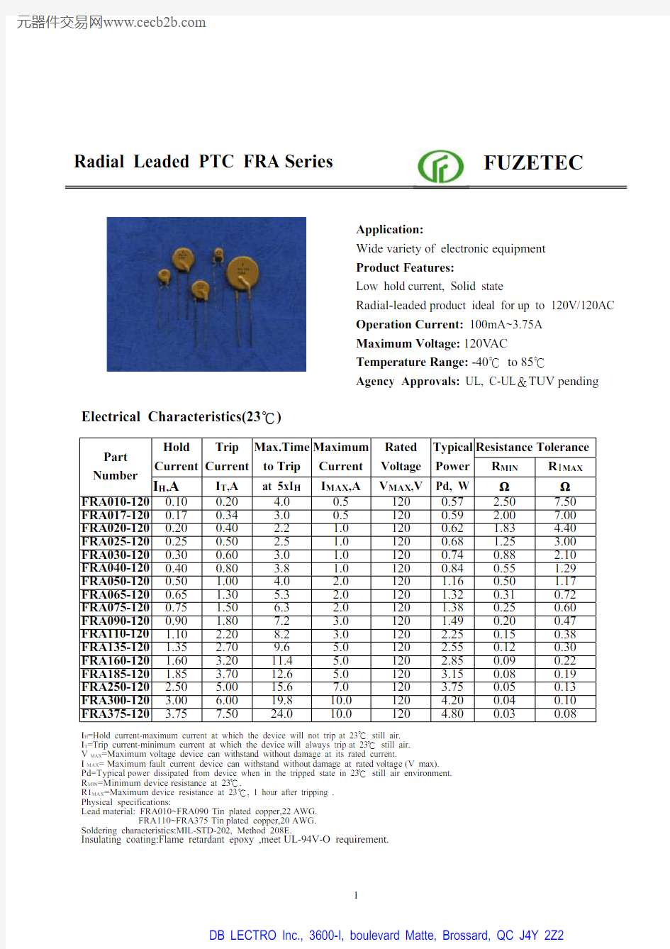 FRA-185-120中文资料