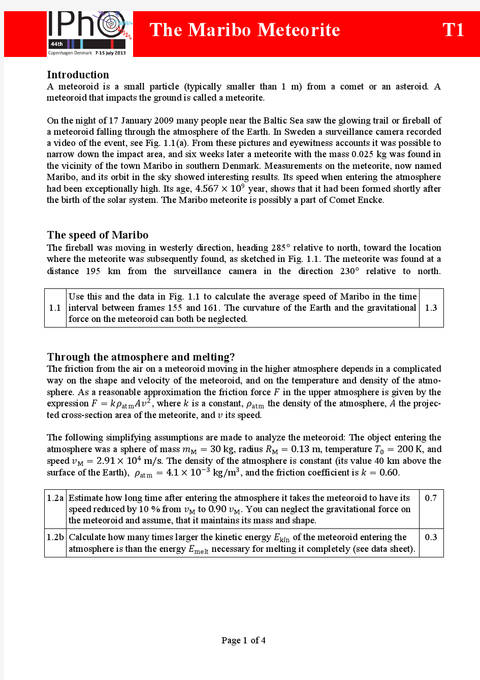 2013国际物理奥林匹克竞赛理论试卷(1)