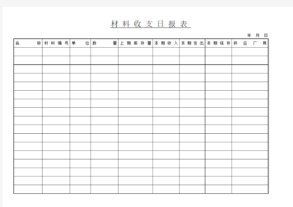 材料收支日报表