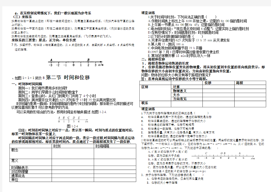 1高一物理运动的描述