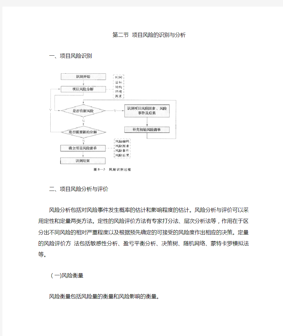 第二节  项目风险的识别与分析