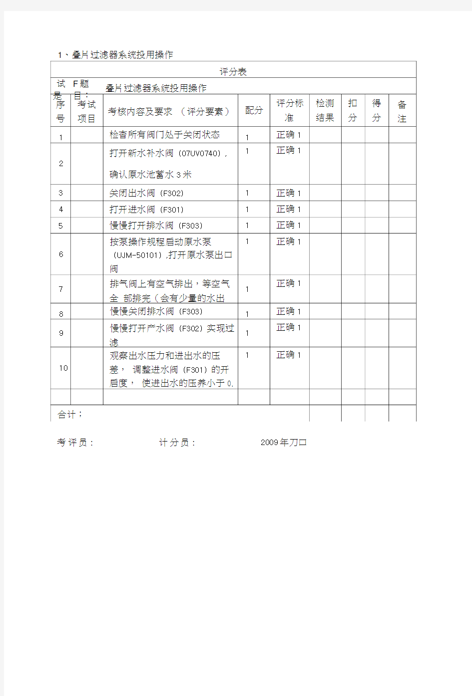 化学水处理工技能鉴定题库(实际).doc