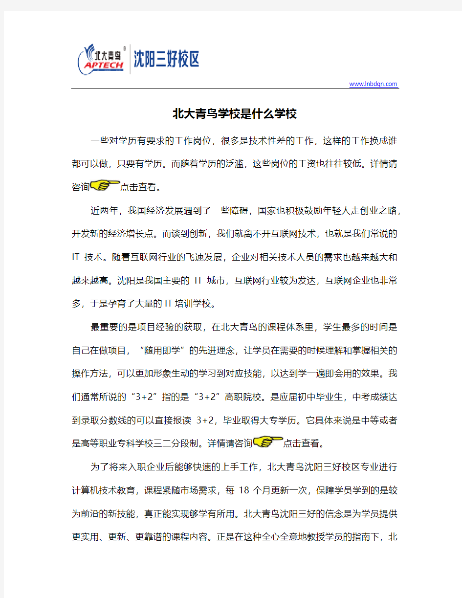 北大青鸟学校是什么学校