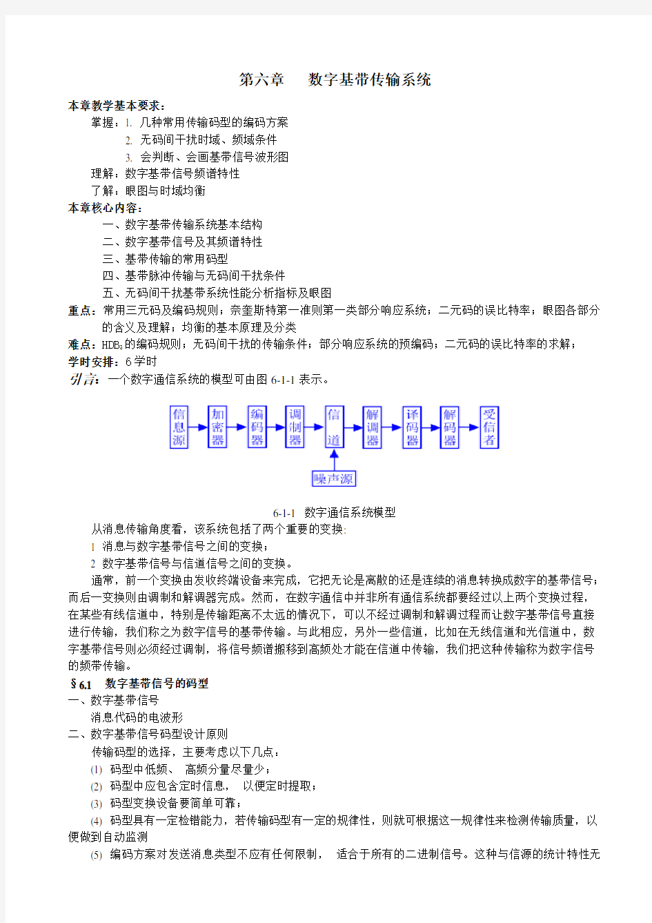 数字基带传输系统