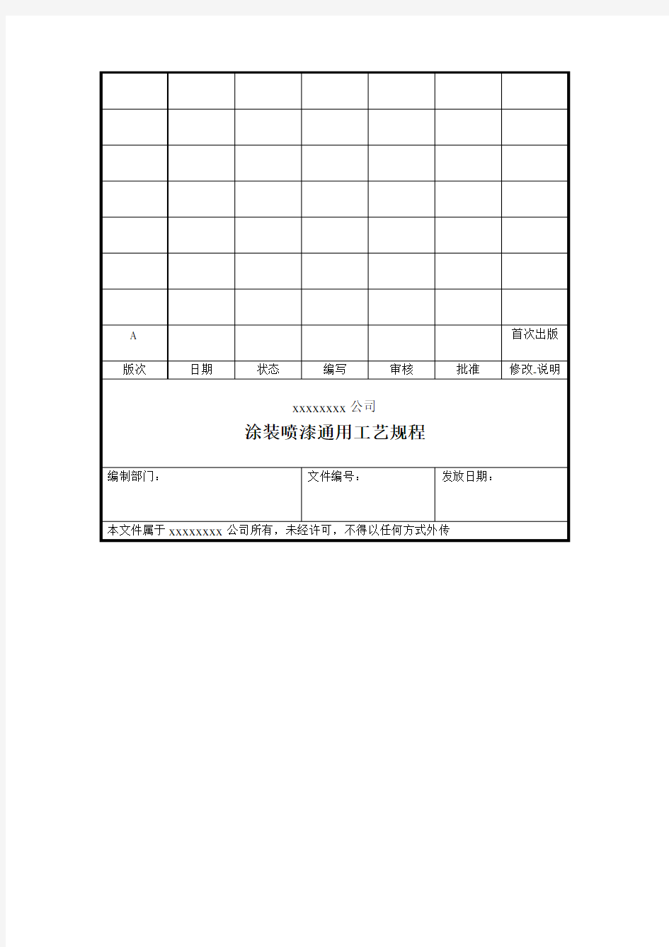 涂装喷漆通用工艺规程