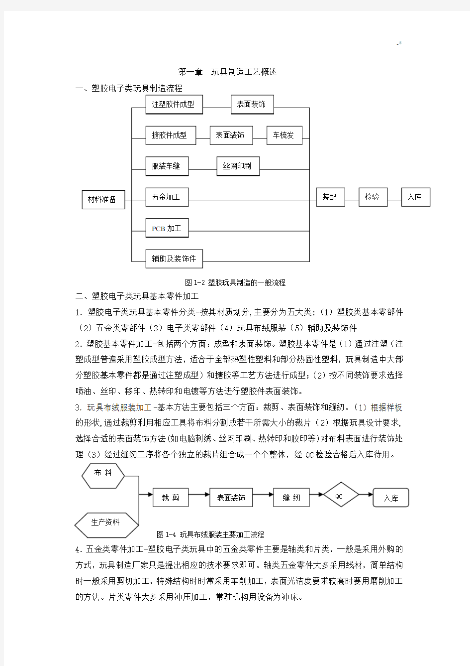 塑胶玩具生产工艺标准