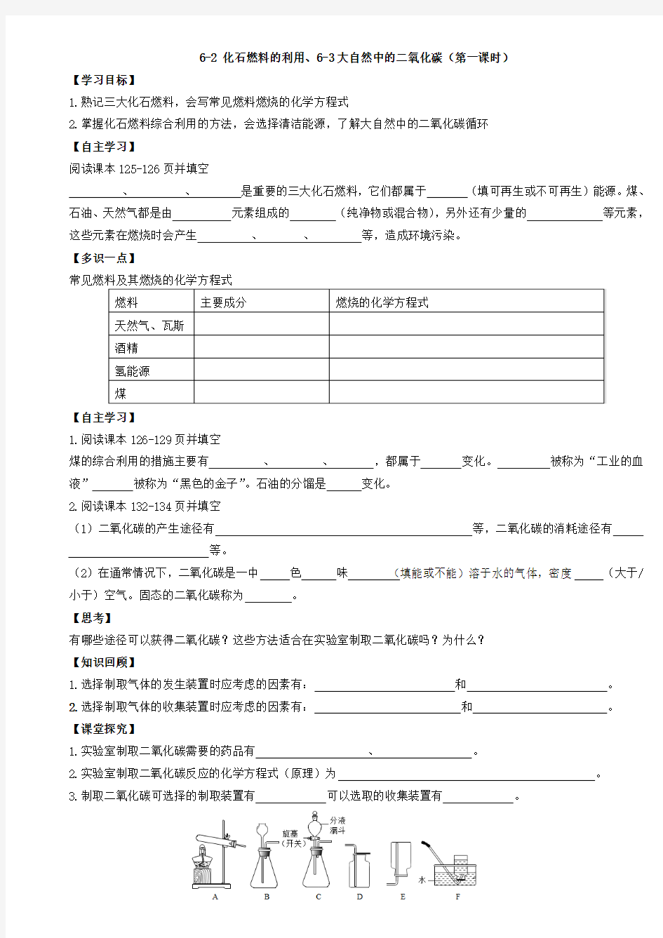 化石燃料的综合利用